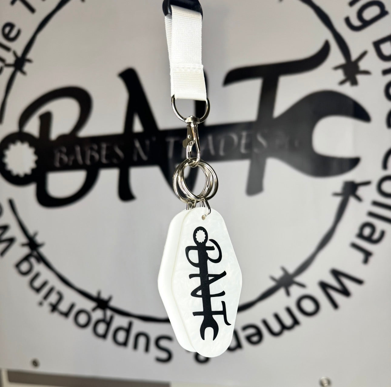 BNT White Keychain